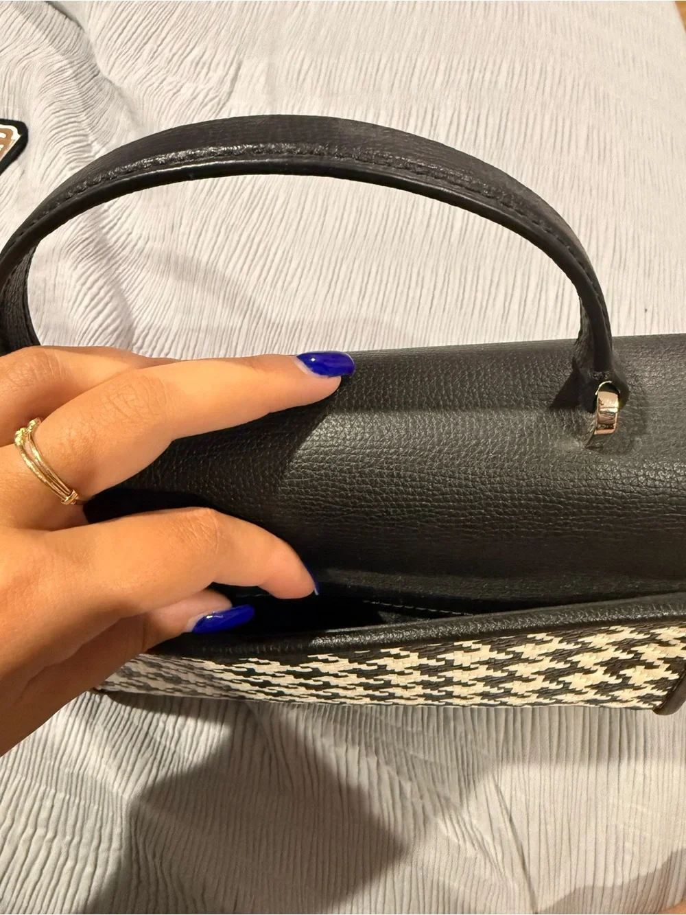 kate spade Black & White Houndstooth Top-Handle Satchel